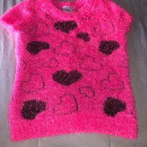 Fluffy Heart pattern T-shirt